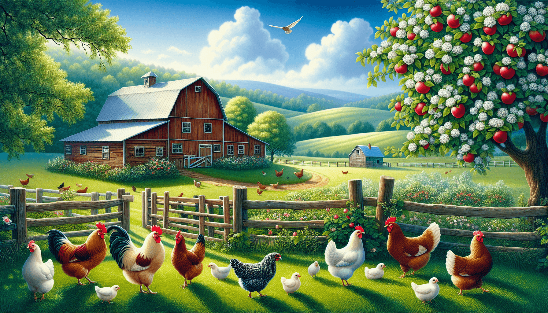 Békés farm aranyos csirkékkel